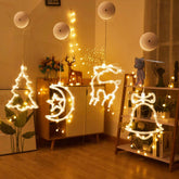 4Pcs Christmas Window Lights Decorations, Battery Powered